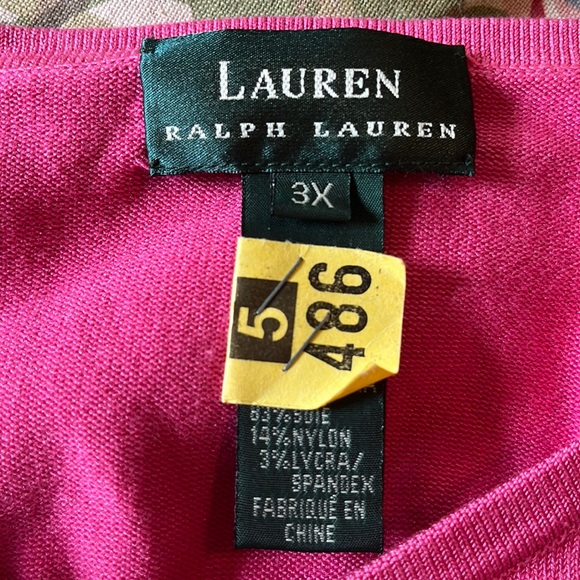 RALPH LAUREN Size 3X Barbie Pink
Cardigan Logo button Front Silk-Blend $138 - Picture 8 of 12